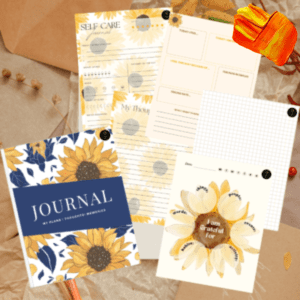Sunflower Serenity – 50-Page Printable Journal for Reflection & Daily Planning