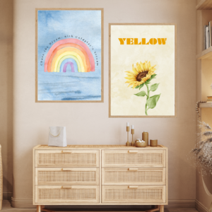Coldplay Inspired Printable Wall Art – 'Chase the Dream, with Coldplay’s Stream’ & ‘Yellow Sunflower’ - Set of 2
