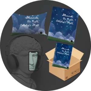 Quantum Bundle – Illuminate the Night Edition (Pillow Cover, Canvas Art & Spiral Notepad)