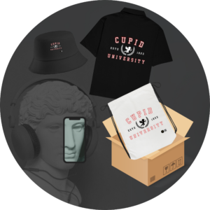 Quantum Bundle - Cupid University Collection (Bucket Hat, Drawstring Bag, Oversized Shirt)