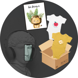 Quantum Bundle - Set of 3 - Digital Wall Art, Baby Onesie "Apple of My Eye", and Baby Onesie "You Are Perfect"