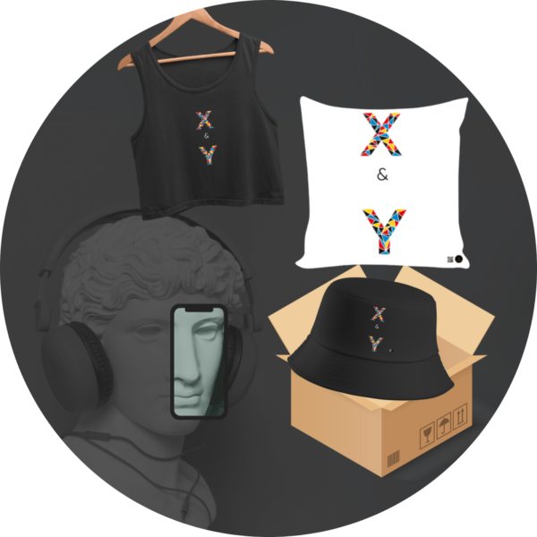 Quantum Bundle – X&Y (Crop Tank Top, Cushion Cover & Bucket Hat)