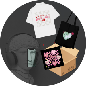 Quantum Bundle - Cactus Heart Tote Bag, Self Love Era Shirt, and Heart Coasters Set