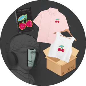 Quantum Bundle - "Love Berries" Collection (Notepad, Oversized Shirt & Crop Tank Top)