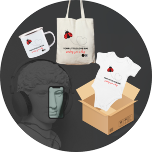 Quantum Bundle - "Your Little Love Bug" Set (Onesie, Mug & Tote Bag)