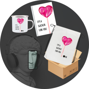 Quantum Bundle - "I'm A Sucker For You" Collection (Mug, Notepad, and Drawstring Bag)