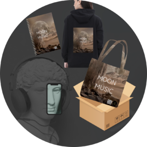 Quantum Bundle – Moon Music Collection (Hoodie, Tote & Unruled Notepad)