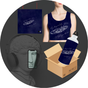 Quantum Bundle – Beyond the Stars (10x10 Inch Poster, Crop Tank Top, Sipper Bottle 750ml)