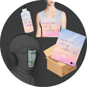 Quantum Bundle – Colours of the Sky Edition (Crop Tank Top, Sipper Bottle & 16x20" Canvas Art)