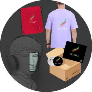 Quantum Bundle – Aeterna (Drawstring Bag, T-Shirt, Mousepad & 44mm Badge)