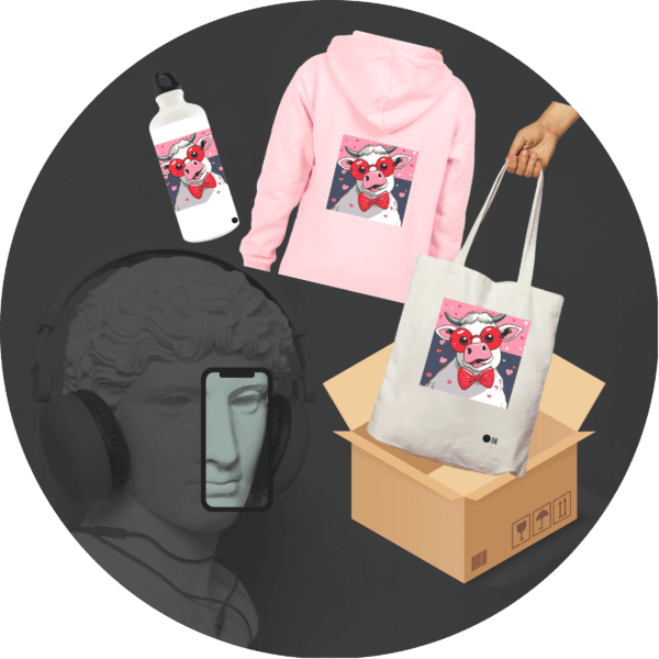 Quantum Bundle - "Moo Love Style" Hoodie, Tote, and Sipper Bottle
