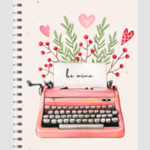 Notepad - "Be Mine" Typewriter Design (Unruled, White)