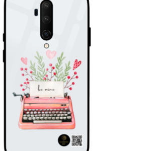"Be Mine" Typewriter Design – OnePlus Glass Case – OnePlus 7T Pro – White