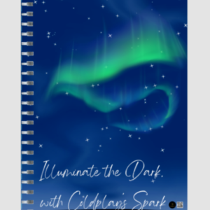 Notepad UnRuled – Illuminate the Dark, with Coldplay’s Spark Green Aurora Design