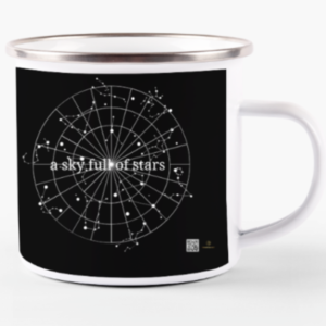 White Enamel Mug – A Sky Full of Stars | Horoscope Constellation Circle