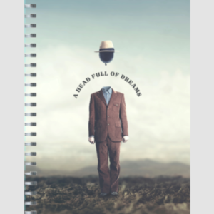 Notepad Ruled (Standard Size) – A Head Full of Dreams | Surreal Floating Head Design