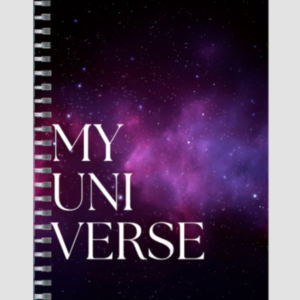 Notepad Ruled – My Universe | Starry Purplish Black Background