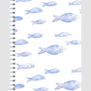 Notepad Ruled – Swimming Fishes | Artistic Marine Life Design
