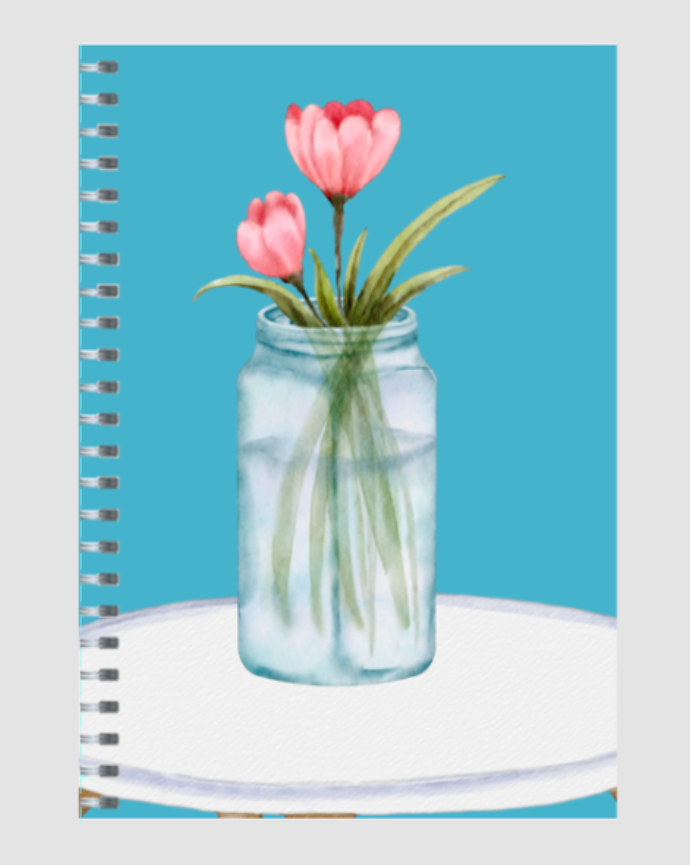 Ruled Notepad – Floral Vase | Elegant Botanical Tabletop Design