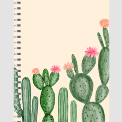 Ruled Notepad – Watercolor Wild Cactus with Floral Tips