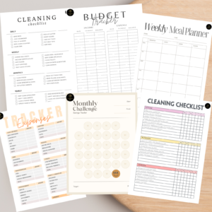 Ultimate Home & Budget Planner Bundle – 6 Printable Trackers for Organization & Productivity