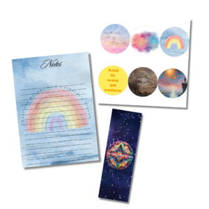 Coldplay Dreamscape Stationery Set – Printable Stickers, Bookmark, and Notepad