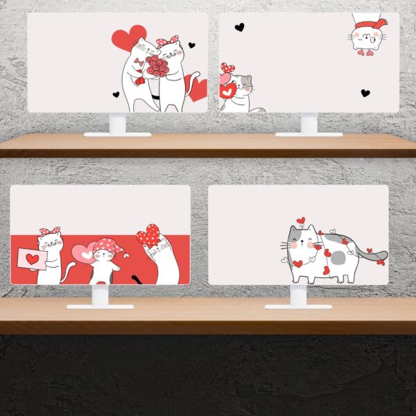 Adorable Cat-Themed Desktop Wallpaper Bundle – 10 Cute Designs – 1920x1080px – Instant Download