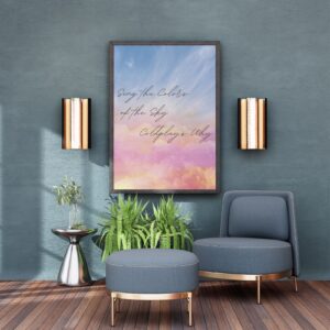 Coldplay Themed Wall Art – 'Sing the Colors of the Sky, Coldplay Why' – Serene Sky View – 29.7x42cm
