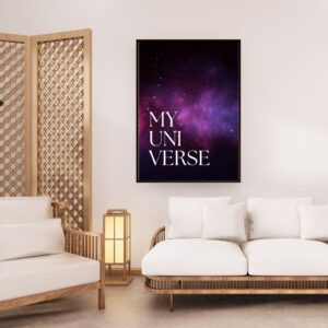 ‘My Universe’ Wall Art – Purple Starry Night Background – 29.7x42cm – Printable and Digital Use – Instant Download