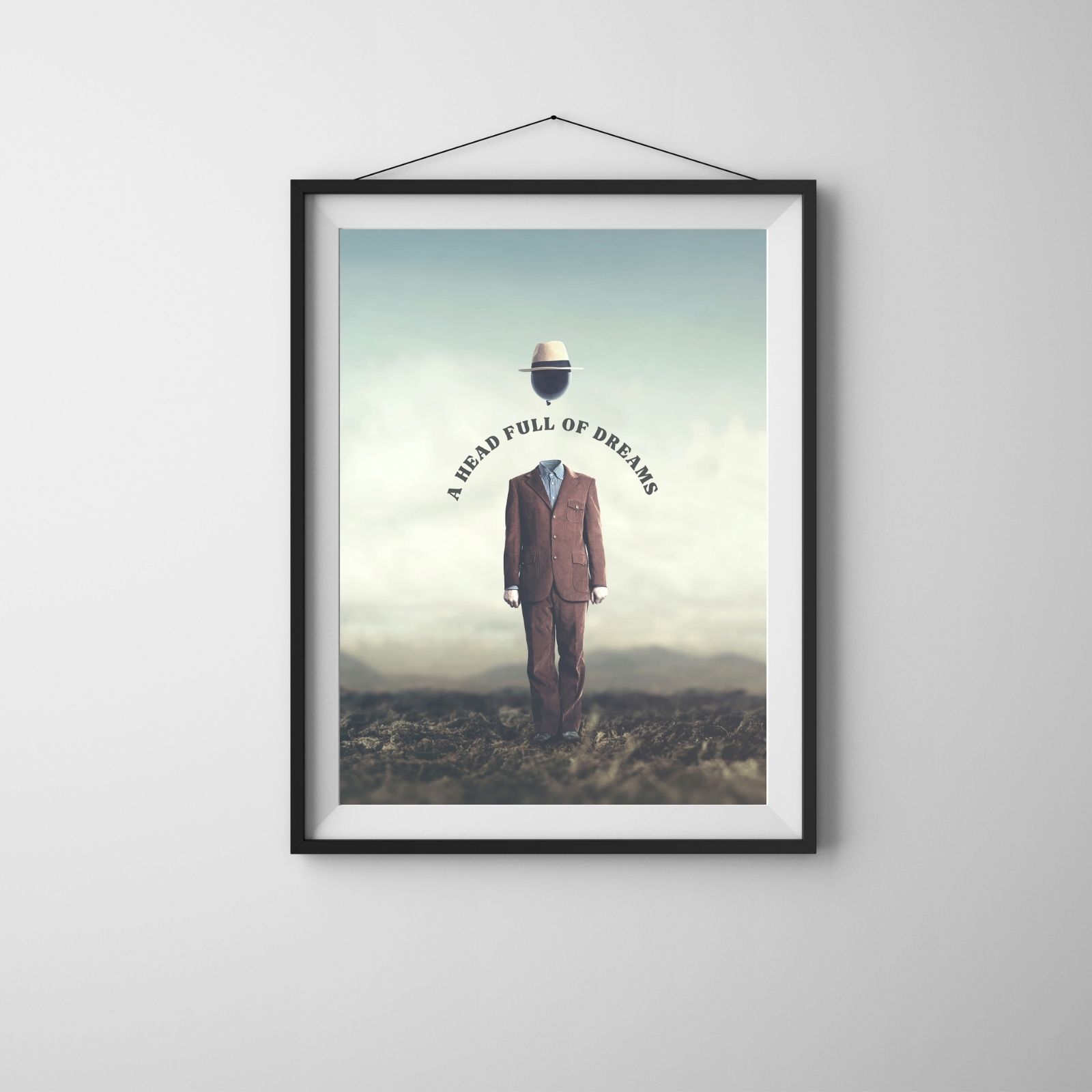 ‘A Head Full of Dreams’ Wall Art – Coldplay Inspired – Artistic Typography with Body Illustration – 29.7x42cm – Printable and Digital Use – Instant Download