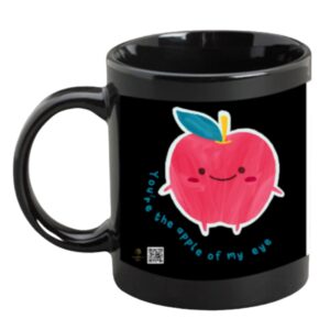 Apple of My Eye" Black Coffee Mug