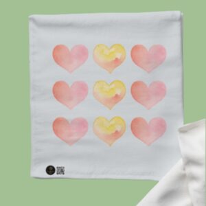 Cloth Napkin - Dripping Hearts Watercolor Design