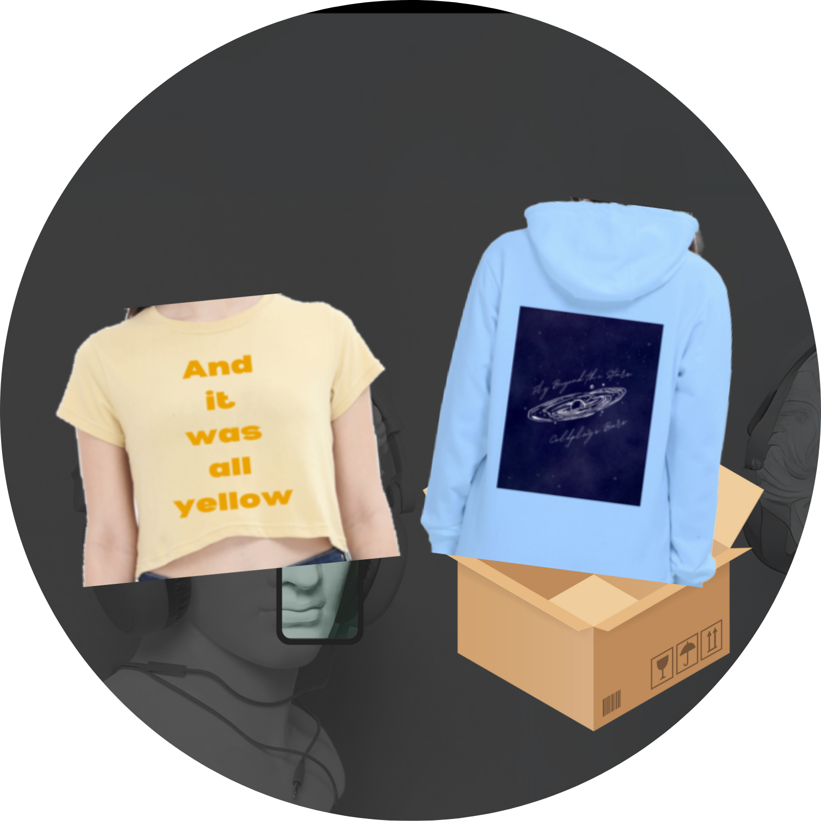 Cosmic Yellow – Coldplay-Inspired Crop Top & Hoodie Duo