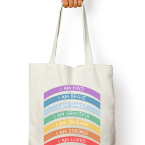 Zipper Tote Bag – "Kids Corner for Wellness" Affirmation Design