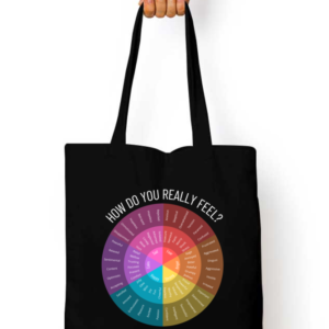 Spectrum of Emotions Dark Edition Tote Bag – Colourful Emotional Intelligence Chart Bag for Therapy, Teachers, Mindfulness & Daily Reflection