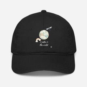 Baseball Cap – "I Matter in the World" Watercolor Earth Design