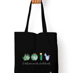 Celebrate Minds of All Kinds - Inspirational Tote Bag - Dark Edition