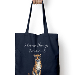 Savvy Spots Tote Bag with Zipper – Stylish Black & Navy Blue Canvas Bag – Reusable Shopping & Everyday Tote