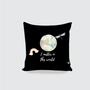 16x16 AOP Cushion Cover – "I Matter in the World" Watercolor Earth Design