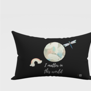 18x28 AOP Pillow Cover – "I Matter in the World" Watercolor Earth Design