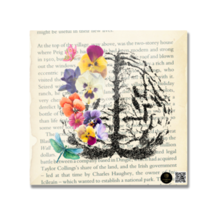 Square Fridge Magnet – "Blooming Mind" Aesthetic Brain & Flowers Design