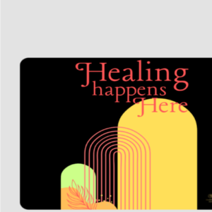 Square Mouse Pad – "Healing Happens Here" Minimalist Geometric Design