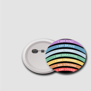 75mm Badge – "Kids Corner for Wellness" Affirmation Design