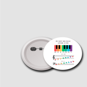"My First Free Music Lesson" Piano & Notes Educational Badge – Music Learning Pin