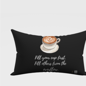 AOP Pillow Cover (18x28) – "Overflow with Self-Care" Motivational Design