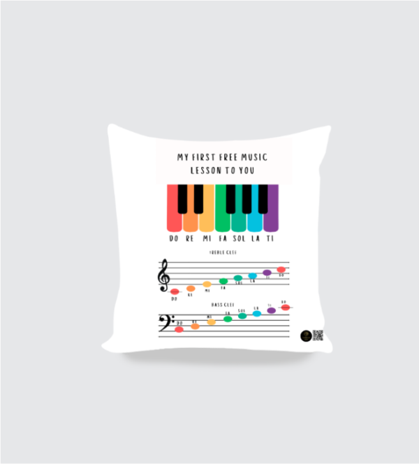 "Music Lesson Cushion – Do Re Mi Solfège Piano Notes Design – Music Theory Throw Pillow – Perfect Gift for Musicians & Music Lovers"