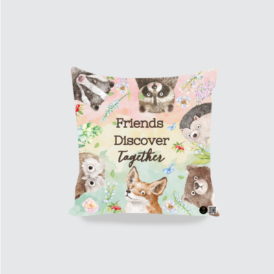 16x16 Inch Cushion Cover | Woodland Animal Adventure | Cozy & Cute Decor