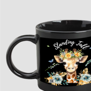 Standing Tall - Black Milk Mug for Kids with Adorable Giraffe Design