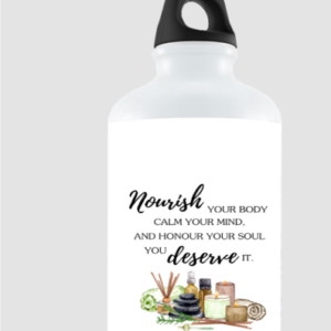 Nourish and Flourish 750ml Sipper Bottle – Inspirational Wellness Quote Water Bottle