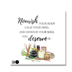 Nourish & Flourish Fridge Magnet – Wellness Quote for Kitchen, Self-Care Décor, Spa Vibes, Motivational Reminder